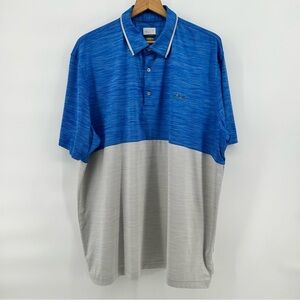 Greg‎ Norman PlayDry IIIII Polo Mens 2XL Blue Gray Golf Performance Shirt W